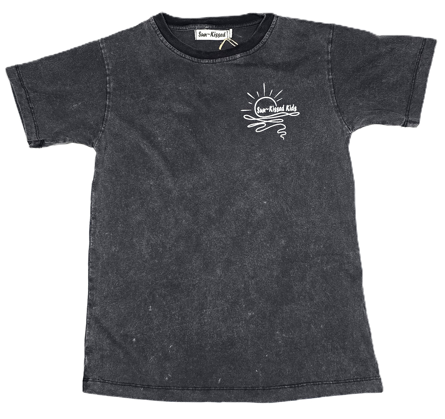 "Palm & Sun" Acid Wash Black T~Shirt