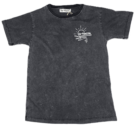 "Palm & Sun" Acid Wash Black T~Shirt